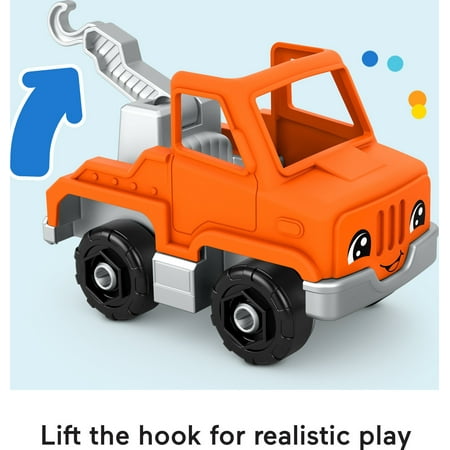 Fisher-Price Little People Help and Go Tow Truck & Figure Set for Toddlers, 2 Pieces
