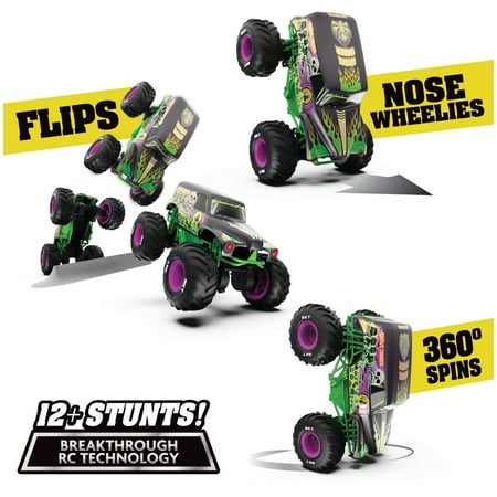 Monster Jam Grave Digger Freestyle Force RC Monster Truck, 1:15 Scale