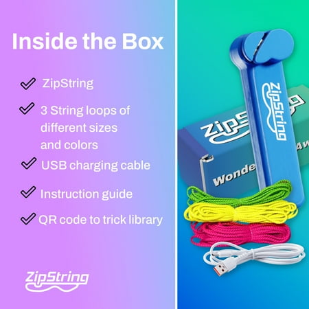 ZipString , Gift for Kids and Adults, As Seen on Shark Tank, Recommended Age 4+ years old, Bodacious Blue