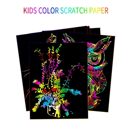 BESSNINI Scratch Paper Arts and Crafts Kits, Rainbow Cards Drawing Crafts for Adults Kids 3 4 5 6 7 8-12 Years Old Girls & Boys (70 Pieces)
