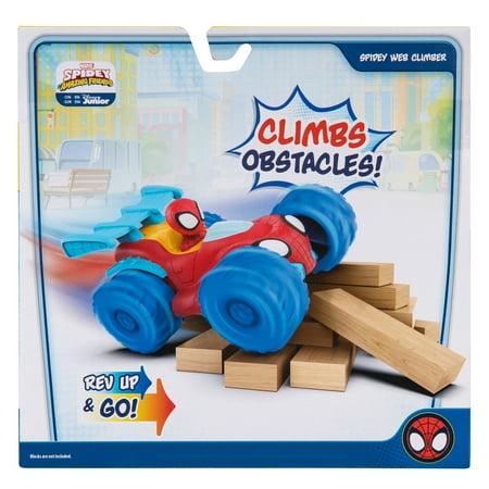 Spidey and His Amazing Friends, Rev up Web Climber Play Vehicle, Marvel, Red and Blue, Toddler Toy