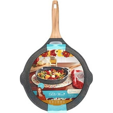 The Pioneer Woman Prairie Signature Cast Aluminum 12" Fry Pan, Charcoal Speckle