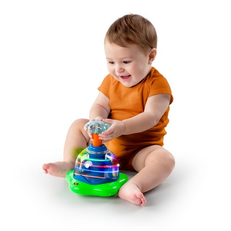 Bright Starts Press & Glow Spinner Baby Toy with Lights and Sounds, Ages 6 months +