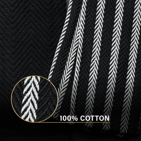 Thyme & Table Kitchen Towels, White and Black, 4 Pack Set