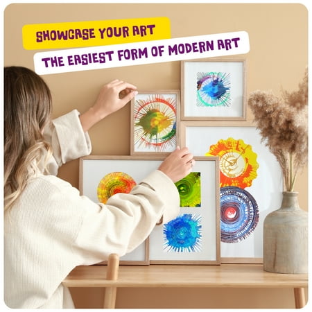 Dan&Darci Spin Art Machine Kit - Paint Spiral Station Center Motorized Spinner Craft Workstation Paint Spiral Station Center - Kids Arts & Crafts Toys for Girls & Boys of All Ages