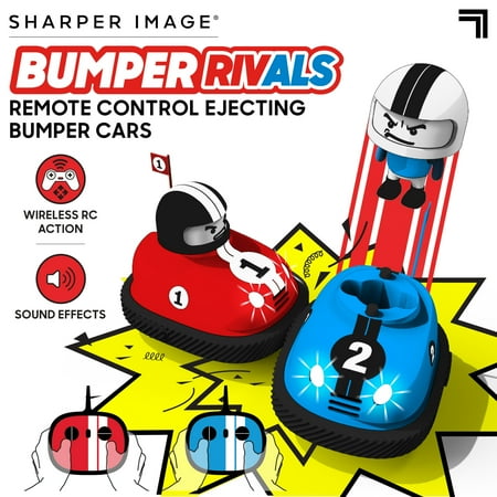 Sharper Image? Toy RC Remote Control Ejecting Bumper Rivals with Includes Wireless Remote Control and Sound Effects, 6-pieces, Red and Blue, Age 8+