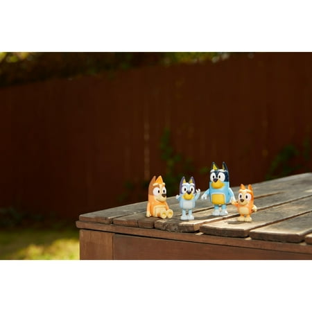 Bluey Family Figure 4-Pack, with Mum Dad Bingo Bluey, Ages 3+, Toddler Toys