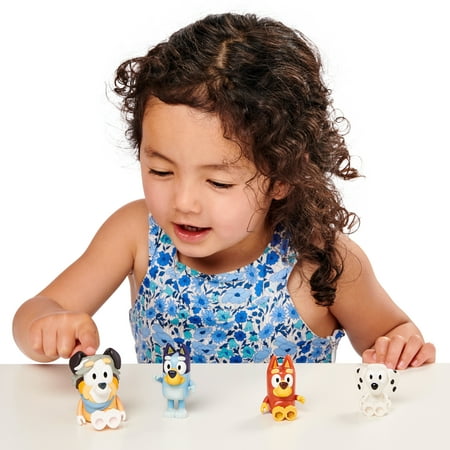 Bluey School Figure 4-Pack, with Calypso, Bluey, Chloe, Rusty Ages 3+, Toddler Toy