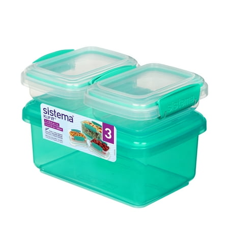 Sistema Klip IT Plastic Food Storage Containers, Set of 3
