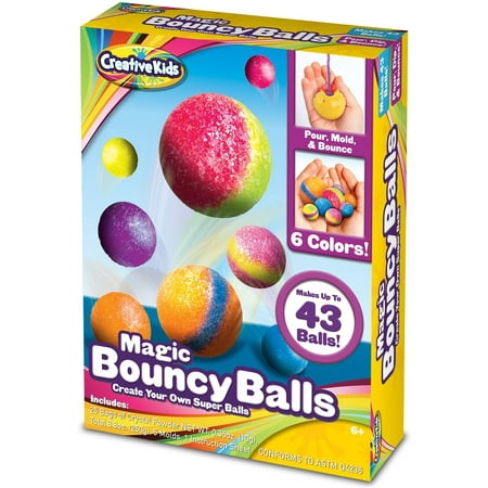 Creative Kids Create Your Own Crystal Powder Magic Bouncy Balls Craft Kit Science Toys (31 Pieces)