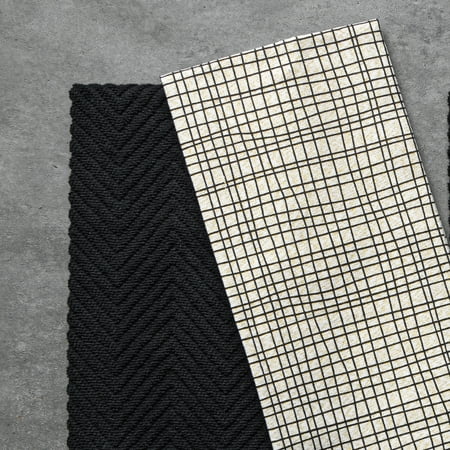 Thyme & Table Kitchen Towels, Black and Gold Crosshatch, 4 Pack Set