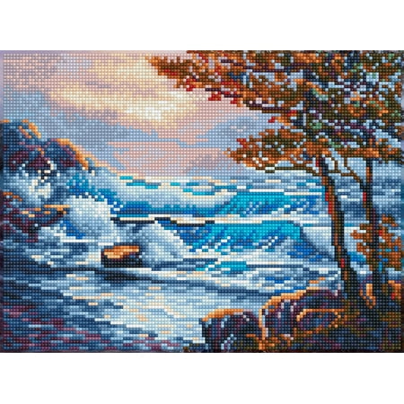 DIAMOND DOTZ? Seaside Dawn Round Facet Diamond Painting Unisex Kit