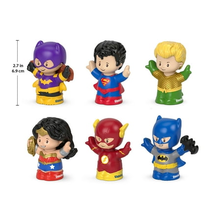 Fisher-Price Little People DC Super Friends Crime-Fighting Figure Pack, 6 Toddler Toys