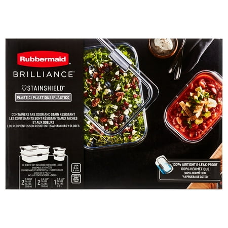 Rubbermaid Brilliance Leak-Proof Food Storage Containers, 10 Piece Set