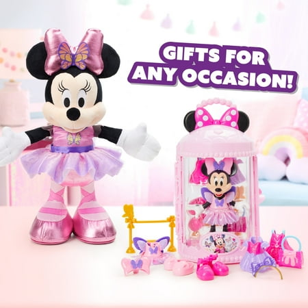 Disney Junior Minnie Mouse Sing and Dance Butterfly Ballerina Lights and Sounds Plush, Sings "Just Like a Butterfly" Baby and Toddler Toys