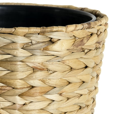 Better Home & Gardens Water Hyacinth 1.8 Gallon Wastebasket with Removable Liner, Natural