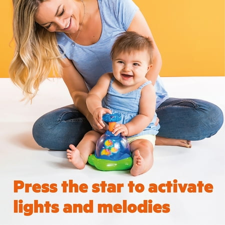 Bright Starts Press & Glow Spinner Baby Toy with Lights and Sounds, Ages 6 months +