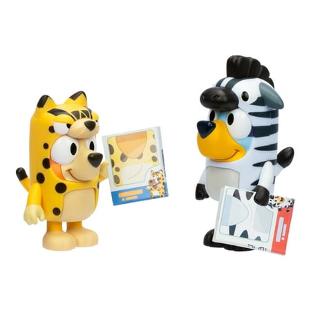 Bluey Figure Animal Costumes 2-Pack, 2.5 inch Bluey and Bingo Figures, Ages 3+, Toddler Toys