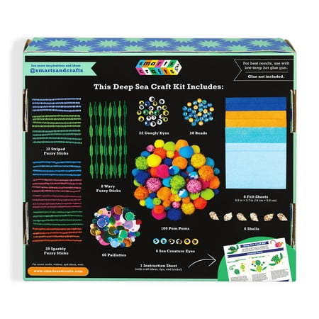 Smarts & Crafts Deep Sea Craft Kit, 200+ Pieces, For Children Ages 6+, Unisex