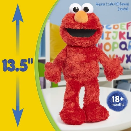 Sesame Street Tickle Me Elmo 13.5-inch Plush Doll, Laughs, Wiggles, and Giggles, Red