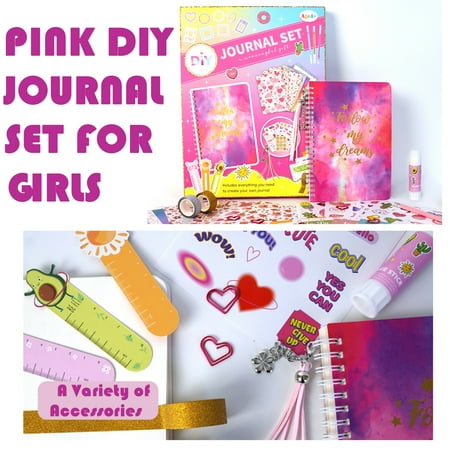 Sytle-Carry DIY Journal Kit for Girls, Journaling Arts Craft Kit, Scrapbook & Diary Supplies Set, Gifts for Girls Age of 8 9 10 11 12 13 Years Old and Up