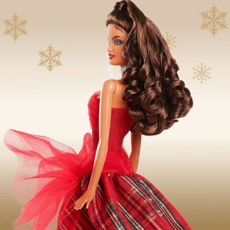 Barbie 2024 Holiday Barbie Dolls, Seasonal Collector Gift, Barbie Signature, Plaid Gown with Red Bow