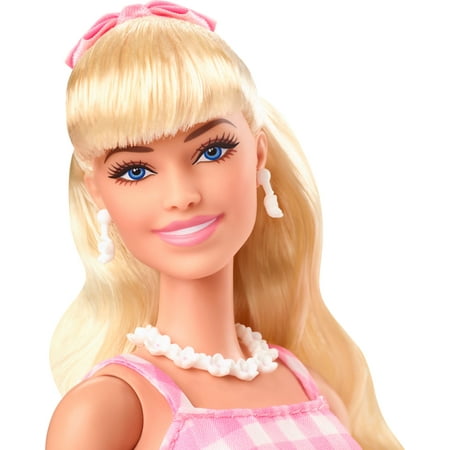 Barbie The Movie Collectible Doll, Margot Robbie as Barbie in Pink Gingham Dress, Toy for 3 Years and Up