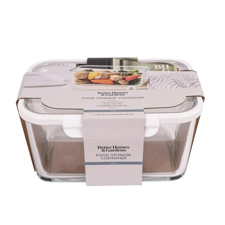 Better Homes & Gardens 14Cup Rectangle Glass Food Storage Container with Tritan Lid. Set of 1, 2 Pieces