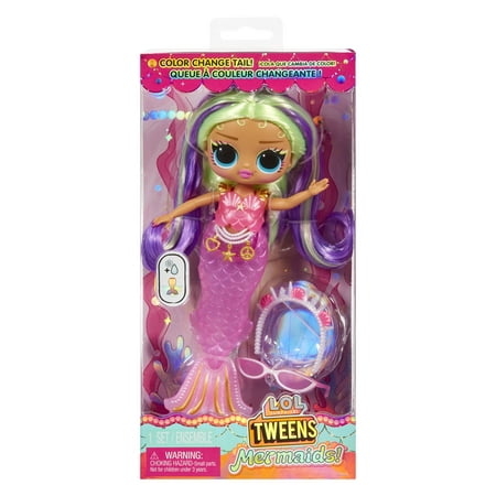 LOL Surprise Tweens Mermaid Cleo Clove Fashion Doll with Color Changing Tail, Movable Fin, Accessories, Kids Toy Gift Ages 4+
