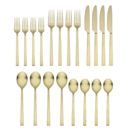 Better Homes & Gardens River 20-Piece Gold Stainless Steel Flatware Set with Handles (Service for 4)