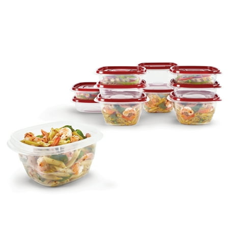 Rubbermaid TakeAlongs Food Storage Containers, 10 Piece Set, Red, 10