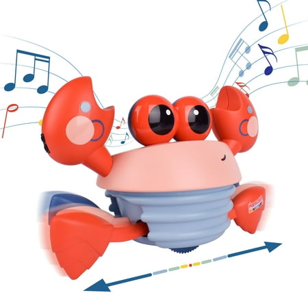 Hopscotch Lane Musical Crawling Crab, Red Dancing Toy, Babies and Toddlers, Unisex, Ages 6+ Months