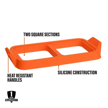 Blackstone Adventure Ready Silicone Egg Ring Tray Set with Heat-Resistant Handles, 2-Piece