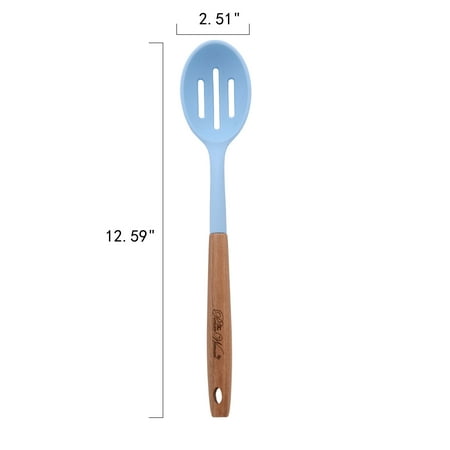 The Pioneer Woman 10-Piece Silicone and Acacia Wood Handle Cooking Utensils Set, Blue