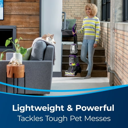 BISSELL Powerforce Powerbrush Pet Lightweight Carpet Cleaner 2910 with BISSELL Advanced fresh scent trial sized formula, PowerForce? PowerBrush Pet Advanced