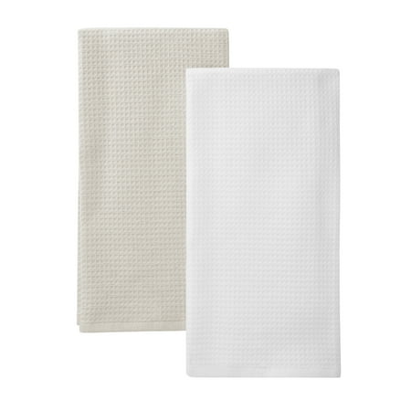 Better Homes & Gardens Papyrus-Beige Cotton Waffle-Weave Dual-Purpose Oversized Kitchen Towels 4 Pack