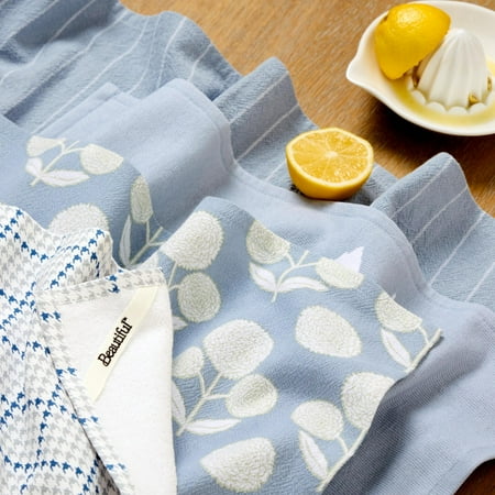 Beautiful 4-Piece Kitchen Towel Set, Blue, Blue