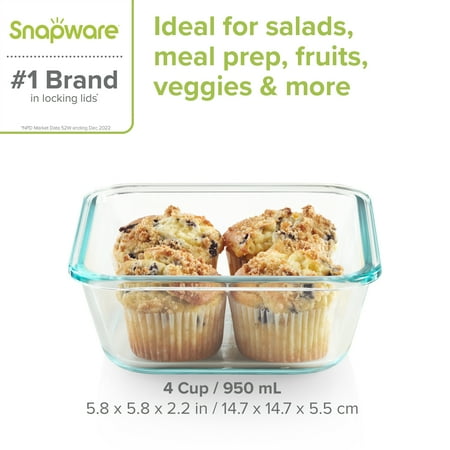 Snapware Total Solution Glass 4-Cup Square with Lid