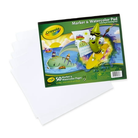 Crayola Marker & Watercolor Pad, 50 Blank Coloring Pages, Art Supplies for Kids