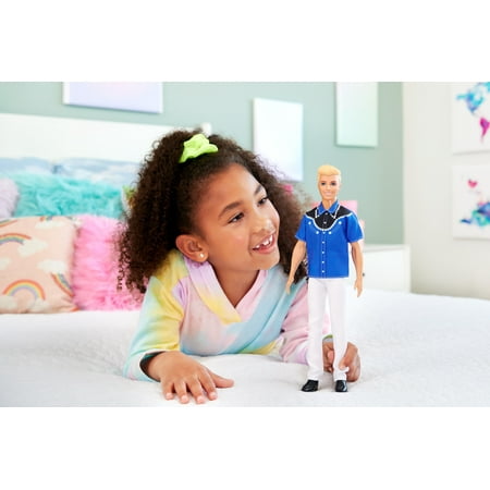 Barbie Fashionistas Ken Doll #226, Blonde Fashion Doll with Western Look, 65th Anniversary