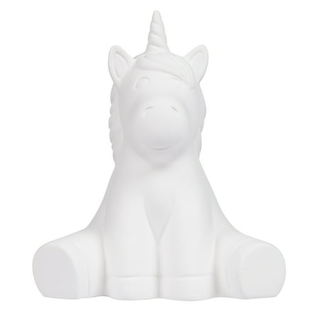 (2 pack) Hello Hobby Ceramic Paintable Figurine Sitting Unicorn, 5.25" Height White Craft Base