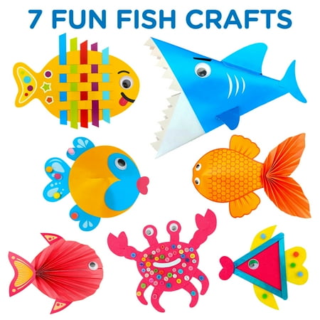 Arts and Craft Kit for Toddlers Ages 3, 4, 5 Years - Craft 9 Fun Fish Characters