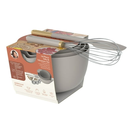 Beautiful 14-Piece Mix & Measure Set, Porcini Taupe by Drew Barrymore
