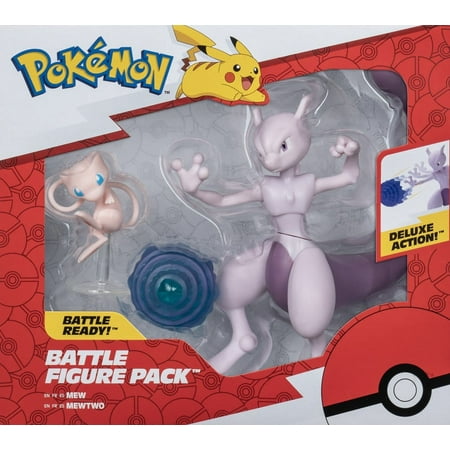 Pok?mon Battle Figure 2 Pack - Features 2-inch Mew & 4.5-Inch Mewtwo Battle Figures