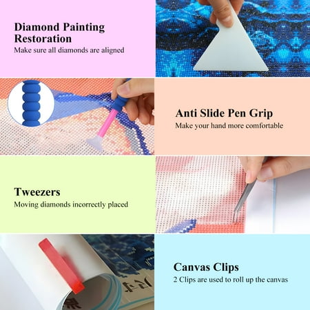 Yalumo 80pcs Diamonds Painting Tools and Accessories, 5D DIY Diamond Painting Kits, Painting Pens and Roller for Kids Adults with Storage Box