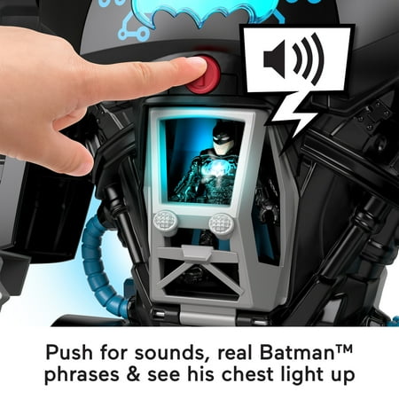 Imaginext DC Super Friends Bat-Tech Batbot Batman Playset with Lights & Sounds, 11 Pieces