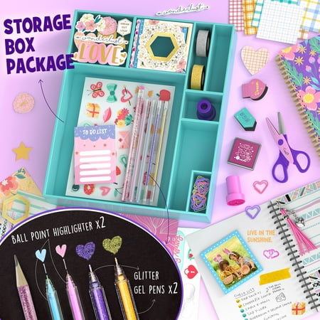 2-Pack Mega DIY Journal Kit - Gifts for Girls Ages 8 9 10 11 12 Year Old - Cool Birthday Gifts Ideas for Girls - Art & Crafts for Tween Kid - Teen Girls Trendy Stuff - Scrapbook & Diary S