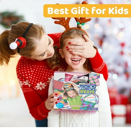 Weaving Loom Kits, 8 Colors Elastic DIY Loops Weaving Crafts Kit for Girls age 6-12,7" pot holder Loom Knitting Kits and gifts for kids and Beginner, Other