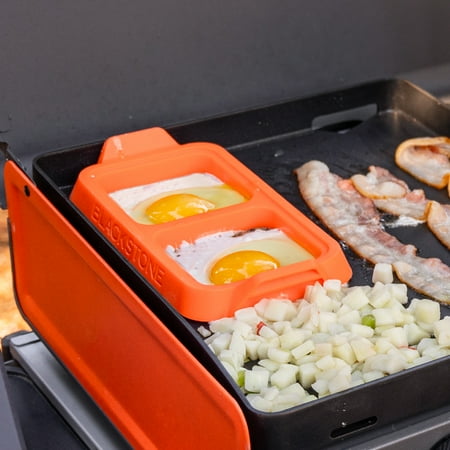 Blackstone Adventure Ready Silicone Egg Ring Tray Set with Heat-Resistant Handles, 2-Piece