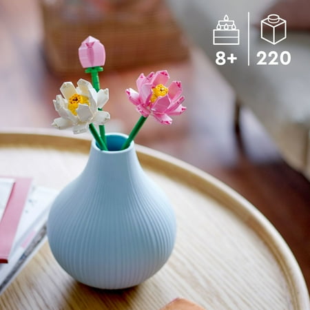 LEGO Lotus Flowers Building Kit, Artificial Flowers for Decoration, Family Gift Idea, Aesthetic Room D?cor for Kids, Building Toy for Girls and Boys Ages 8 and Up, 40647